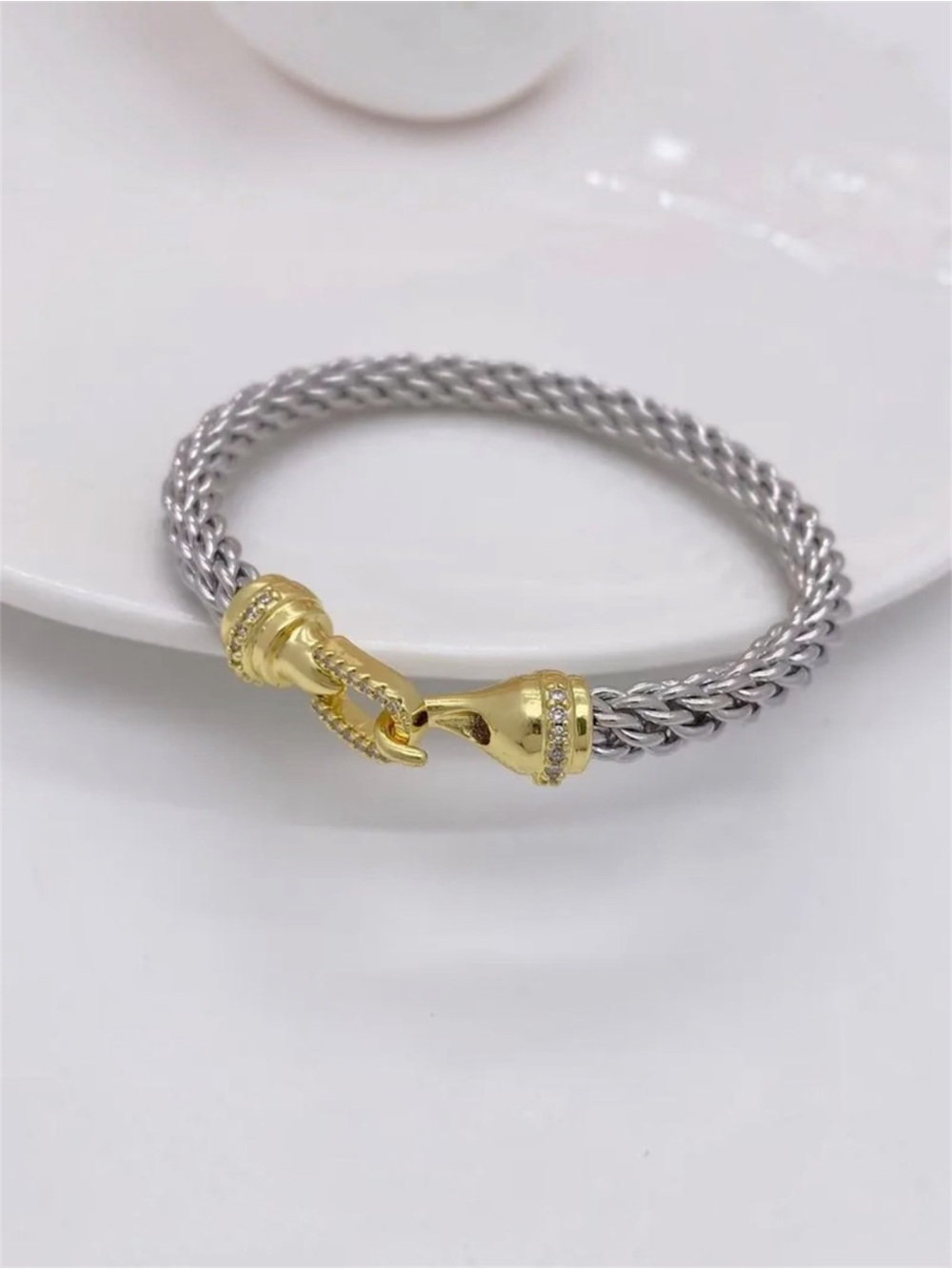 Twisted Rope Buckle Bracelet Gold Plated NWT - Picture 5 of 6
